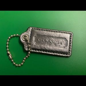 2 1/2” Silver Coach Leather Purse Tag
